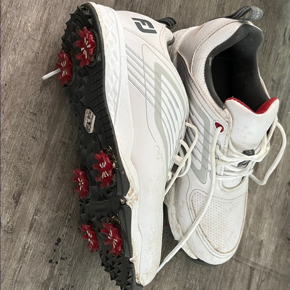 FootJoy Kids Shoes in White and Red